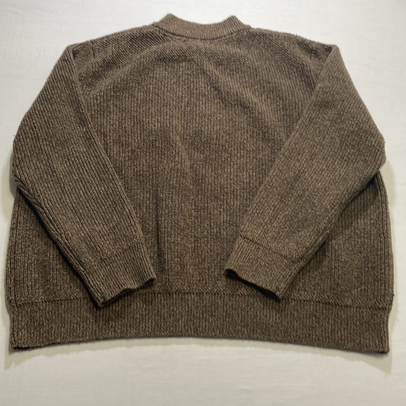 Eddie Bauer Men’s XXL 1/4 Button Pullover Thick Knit Sweater Brown. Pre-Owned. - Picture 5 of 7